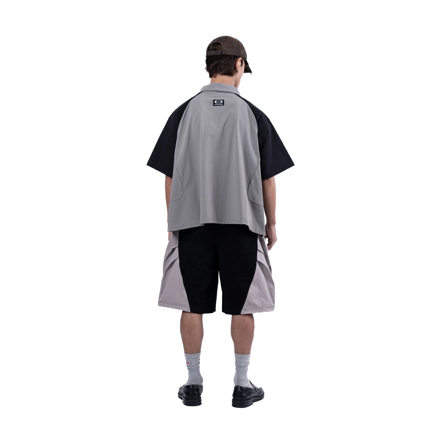 U8 BOXY SHIRT (BLACK/GREY)
